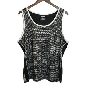 Activewear by Jennifer Lauren Plus Size Black and White Tank Top Women's 3X